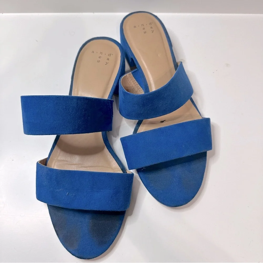 A New Day Sandals 2 Straps Blue Size 7 - Picture 1 of 3